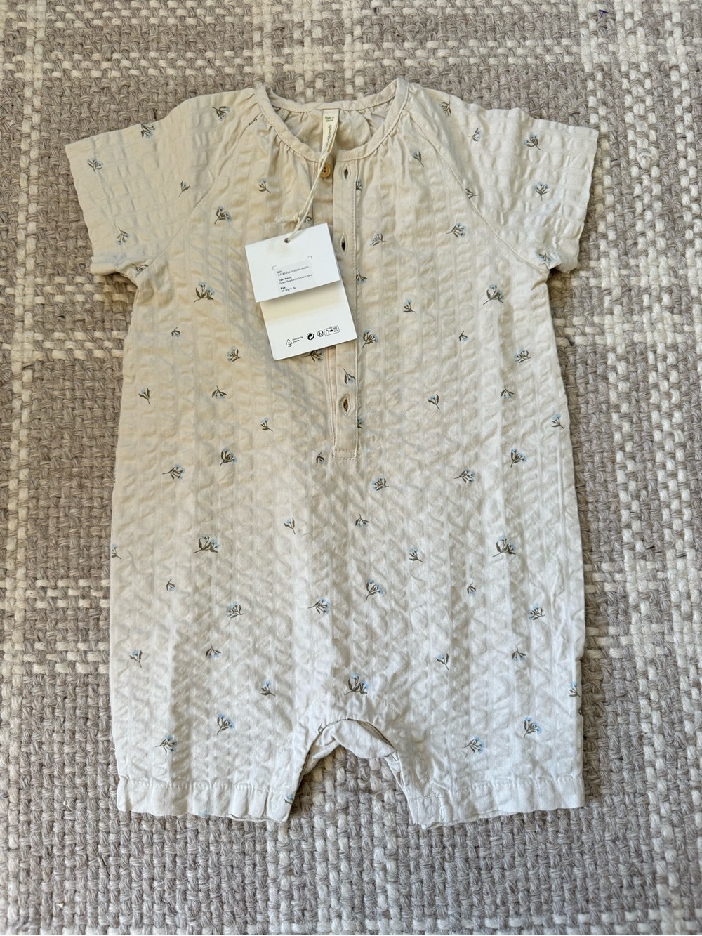 Garbo and Friends Grace seersucker onesie